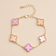 Multi Floral Shape Charm Bracelet in Shell