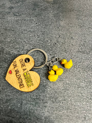 Duck. Duck. Valentine  3 Mini Ducks Keychain You’re a Waddle Fun 