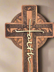 Faith Cross Wall Decor | Christian Home Accent | Religious Wall Art | Spiritual Decor for Living Room & Bedroom