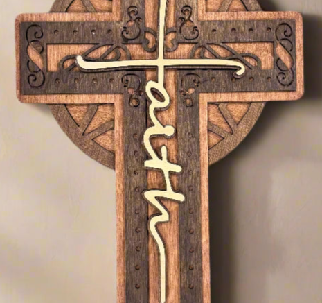 Faith Cross Wall Decor | Christian Home Accent | Religious Wall Art | Spiritual Decor for Living Room & Bedroom