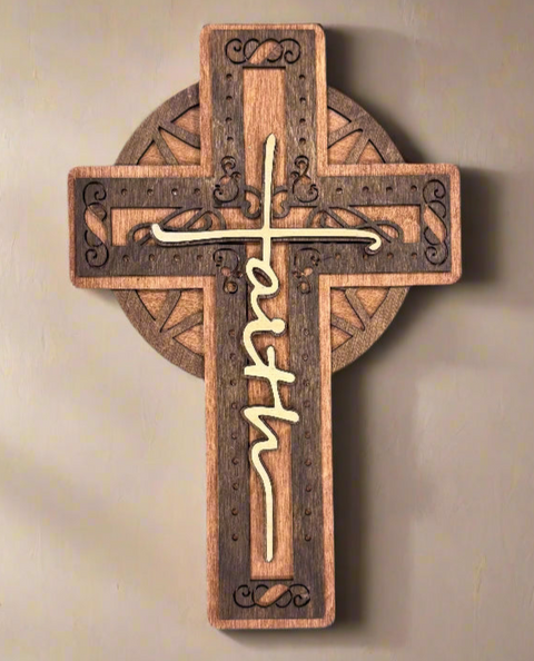 Faith Cross Wall Decor | Christian Home Accent | Religious Wall Art | Spiritual Decor for Living Room & Bedroom