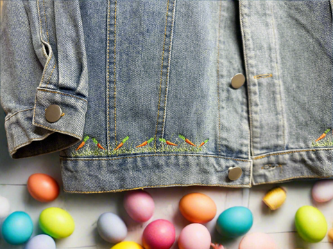 Fluffy Bunny Ears Denim Jacket - Kids Fashion Outerwear, Cute & Cozy Spring Style, Adorable Rabbit Design for Little Ones