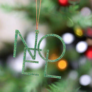 Acrylic Christmas Ornaments  Noel - Green (Gold String)  