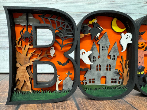 BOO 3D Halloween Scene    