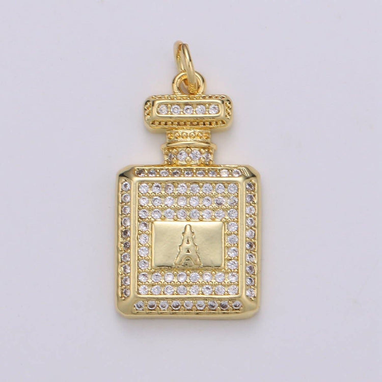 Perfume Bottle Charm Dainty , Micro Pave Bottle Charm for Necklace Bracelet Earring Component Jewelry Making Supply D-827 D-828