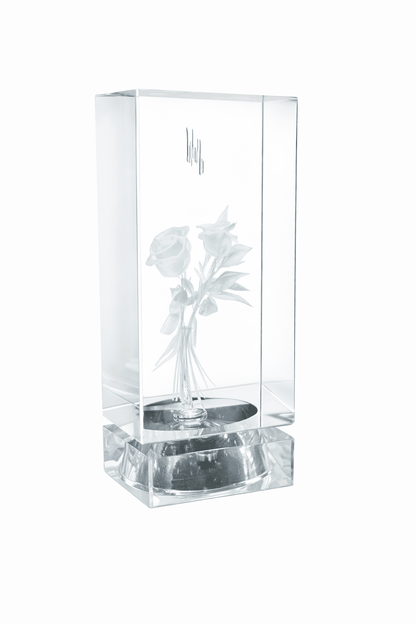 3D Engraved Crystal – “I Love You” Rose (Illuminated, Personalized) - Nifty Decor & More