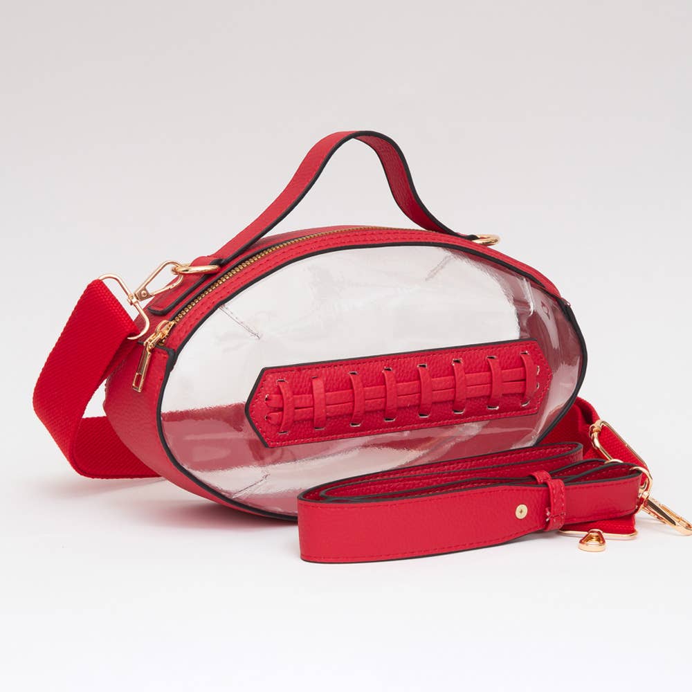 Football Shaped Customizable Football Shaped Stadium Bags Red