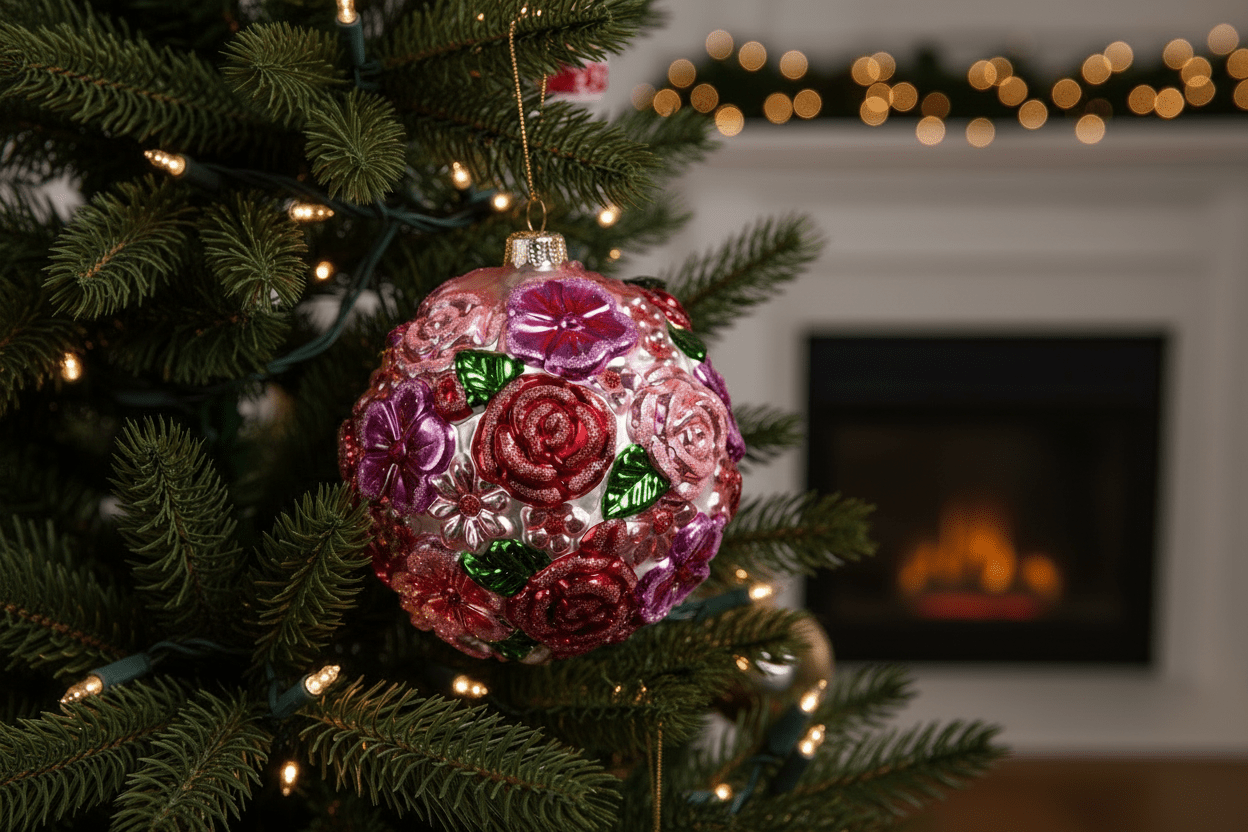 4" Colorful Flower Ball Ornament - Nifty Decor & More