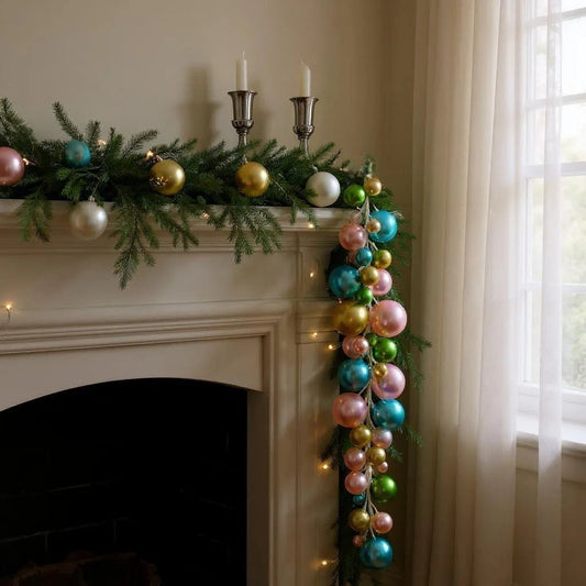 4' Pastel Pearl Ball Garland, Colorful Party Decor, Soft Pastel Spring Decor, Wedding & Baby Shower Accents, Home Decoration Supplies