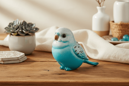 4" Sitting Blue Green Parakeets - Nifty Decor & More