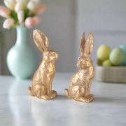 4.75" Gold Leaf Rabbit- Easter Decor, Spring Holiday Display, Cute Bunny Figurine for Home & Gift made by RAZ Shelf Sitter