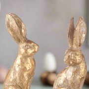 4.75" Gold Leaf Rabbit- Easter Decor, Spring Holiday Display, Cute Bunny Figurine for Home & Gift made by RAZ Shelf Sitter