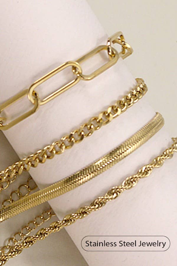 Waterproof Stainless Steel Bracelet, Tarnish-Resistant Stylish Wristwear, Casual & Formal Use, Gift for Loved Ones Bracelet Chain