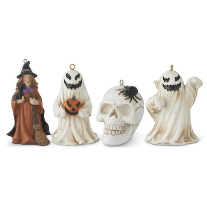 Resin Halloween Ornaments (Skull Witch 2 Ghost)