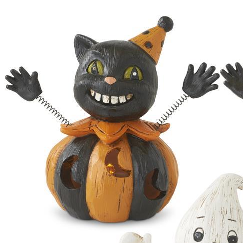 4.25 Inch Resin Spring Arm LED Halloween Figurines w/Timer