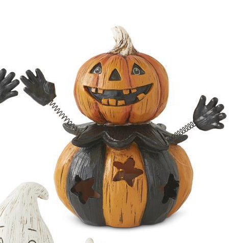 4.25 Inch Resin Spring Arm LED Halloween Figurines w/Timer