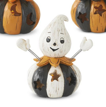 4.25 Inch Resin Spring Arm LED Halloween Figurines w/Timer