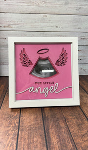 Baby Shadow Box  Our Little Angel - Pink Ultrasound  