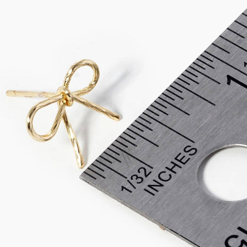 Bow Knob Stud Post Earrings, Elegant Croquette Style Post Earrings, Ideal Girly Gift