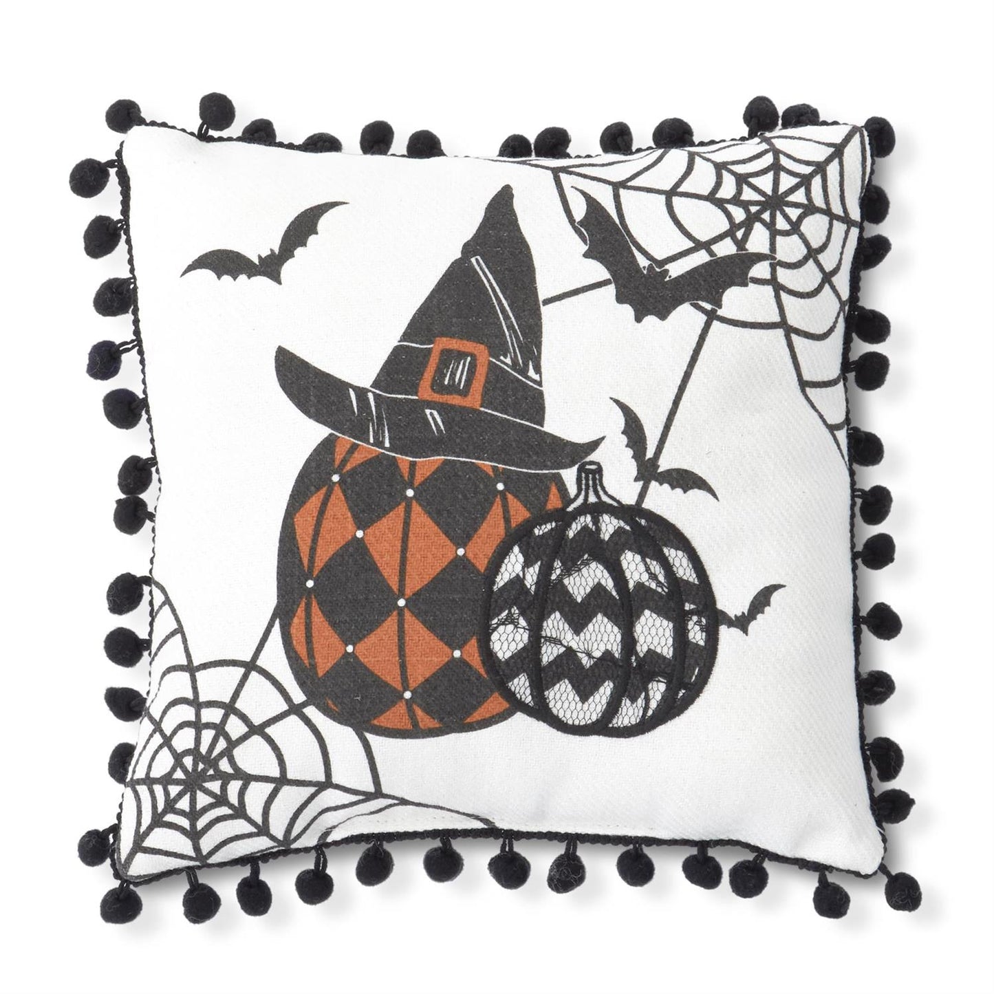Assorted 10 Inch Square White Halloween Pillows
