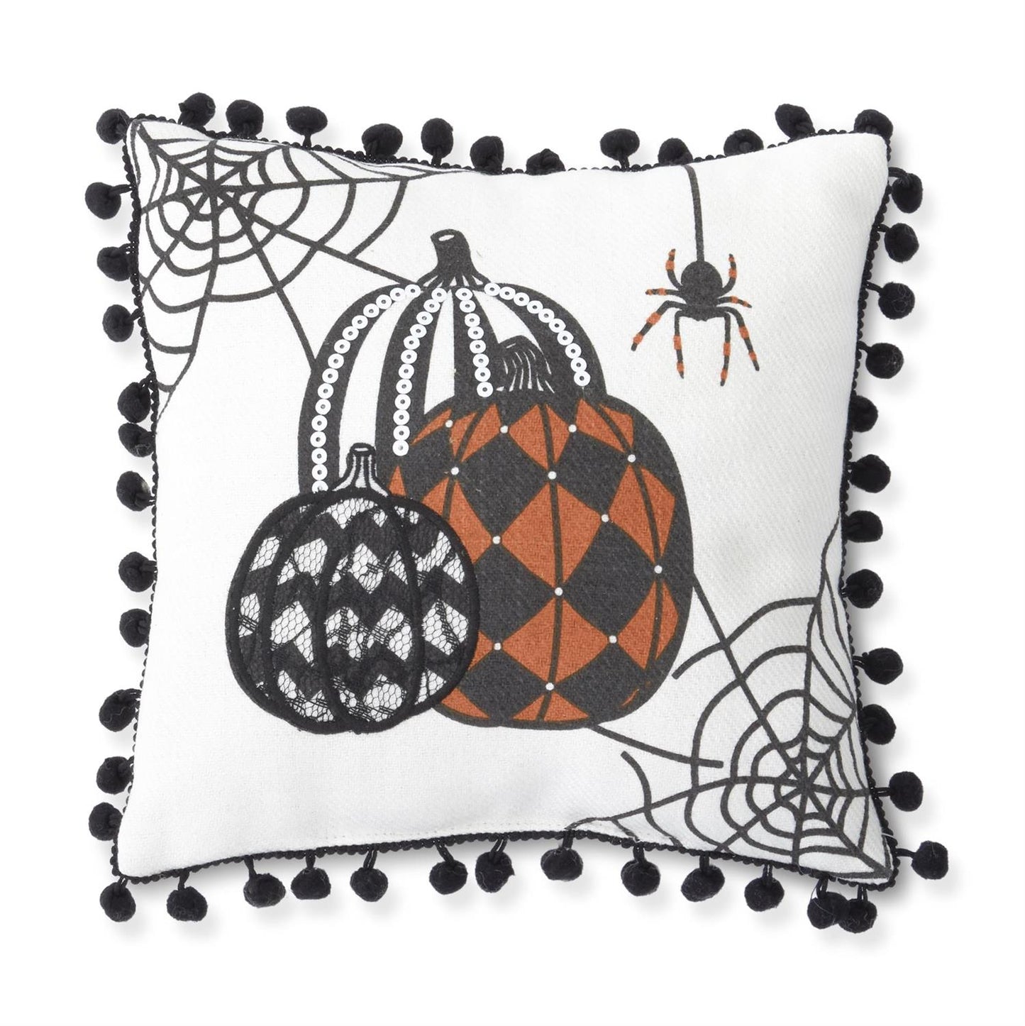 Assorted 10 Inch Square White Halloween Pillows