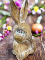 Small Resin Thinking Bunny | Cute Spring Decor | Charming Bunny Figurine | Perfect for Easter & Home Decoration