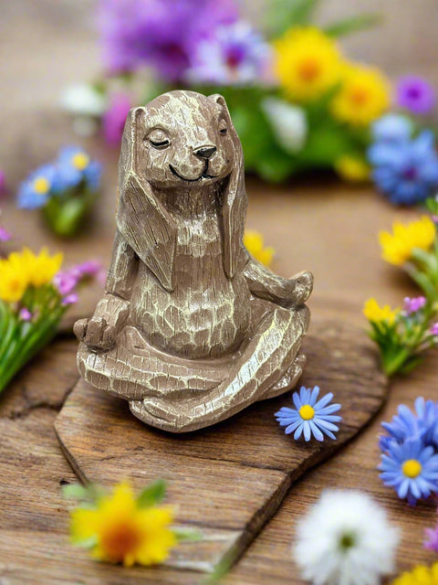 Yoga Bunny Figurine | 4.5" Cute Resin Art Decor for Home | Zen Gifts for Animal Lovers & Yoga Enthusiasts