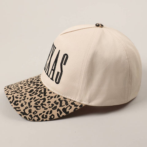 TEXAS Embroidery Leopard Two-Tone Trucker Hat