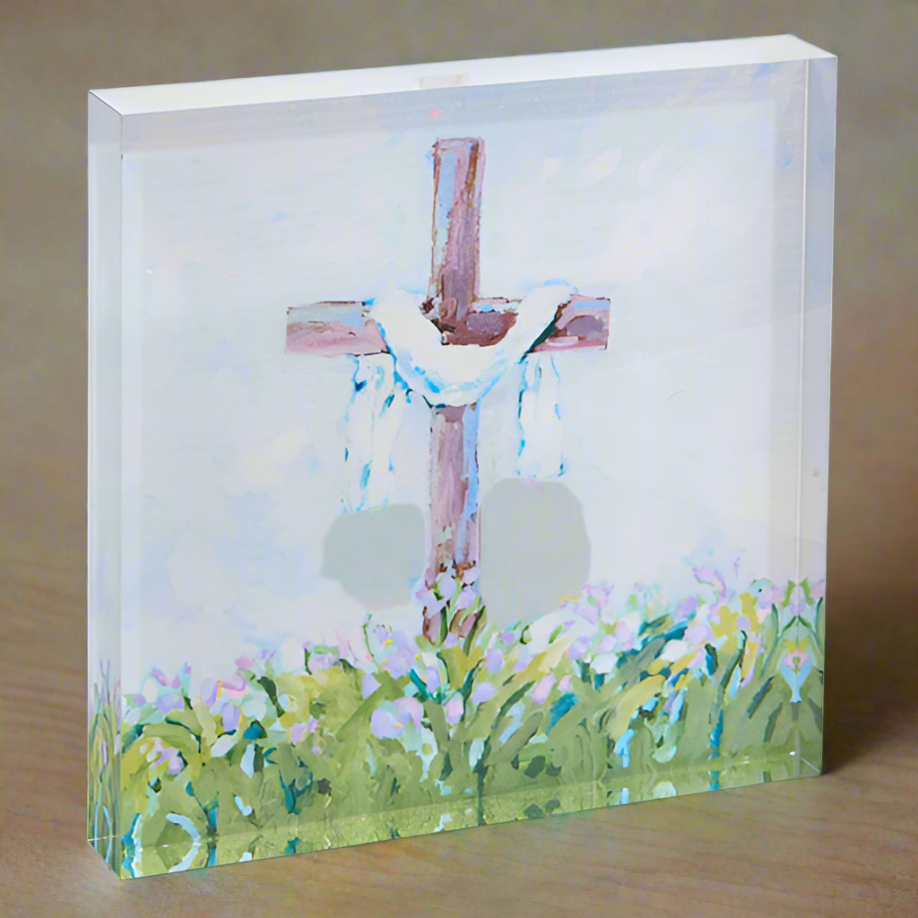 Easter Cross Acrylic Block - 8