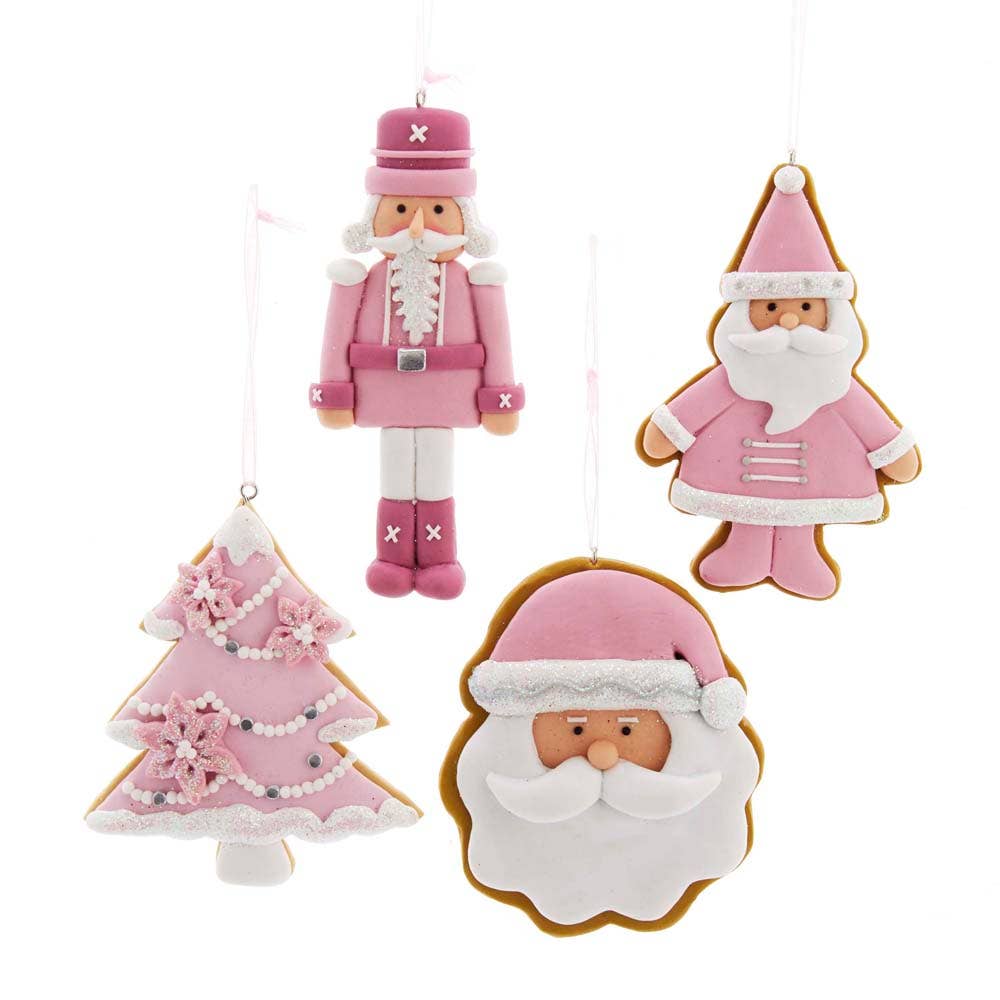 4.5" Pink Festive Clay Dough Ornaments - Nifty Decor & More