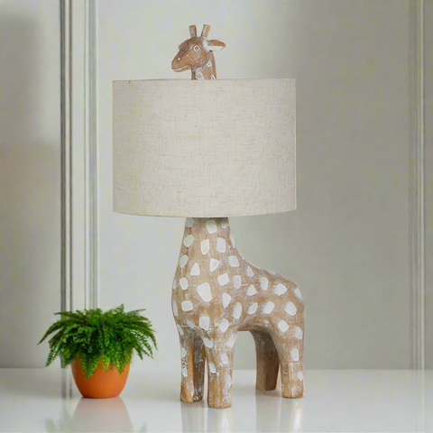 19.5" Giraffe Lamp - Adorable Kids Room Décor, Stylish Table Lamp with Shade, Unique Gift for Baby Shower & Nursery