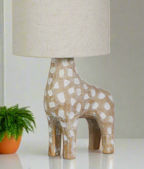 19.5" Giraffe Lamp - Adorable Kids Room Décor, Stylish Table Lamp with Shade, Unique Gift for Baby Shower & Nursery