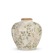 8" Taupe Floral Vase - Charming Home Décor, Elegant Centerpiece for Fresh or Faux Flowers, Rustic Vintage Style, Gift Idea