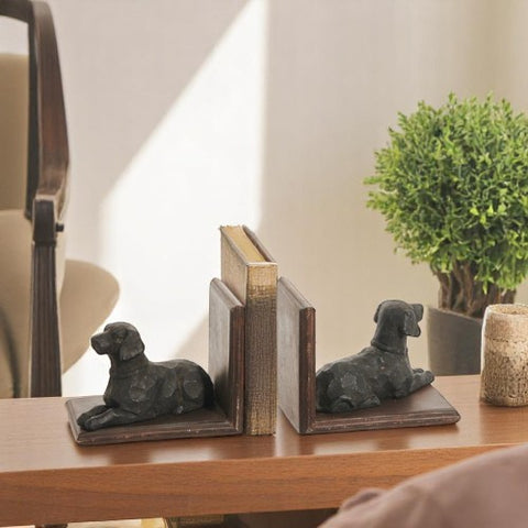 Bird Dog Bookends 5.75" Resin Decorative Home Accent, Stylish Book Organization Gift for Dog Lovers Bookends
