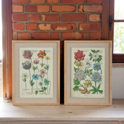 Vintage Botanical Wall Art, 18" Framed Floral Print for Home Decor, Living Room Accent, Perfect Gift for Nature Lovers Floral Wall Art