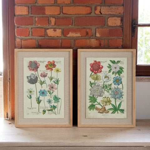 Vintage Botanical Wall Art, 18" Framed Floral Print for Home Decor, Living Room Accent, Perfect Gift for Nature Lovers Floral Wall Art