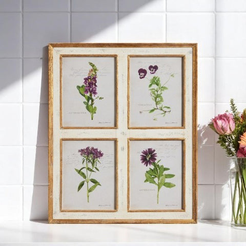 Botanical Floral Wall Art 32" Framed Nature-inspired Home Decor Accent, Perfect Gift for Plant Lovers Floral Wall Art