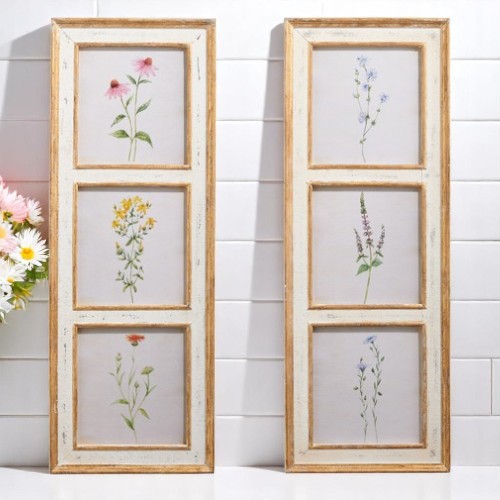 Botanical Floral Wall Art 38" Framed, Vibrant Nature Print for Home Decor, Perfect Gift for Garden Lovers Floral Wall Art