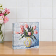 Potted Tulips Wall Art, 6" Floral Decor Accent, Perfect Home Decoration, Gift for Flower Lovers Floral Wall Art