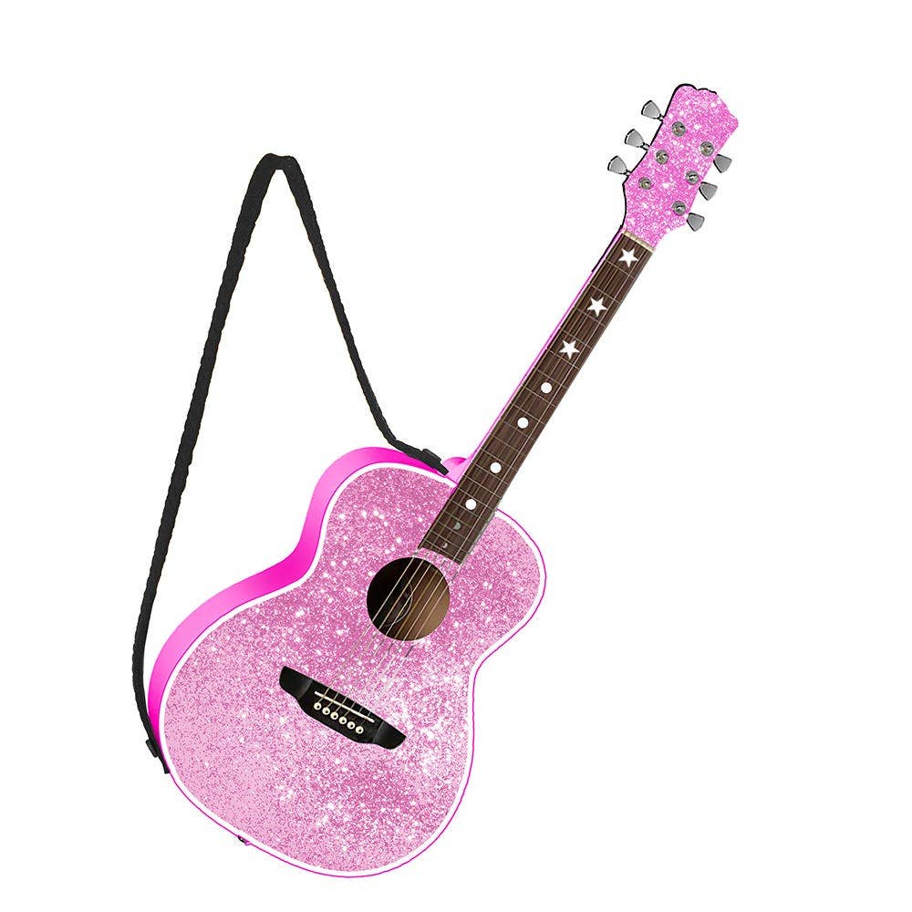 4.5"RESIN PINK GUITAR ORN - Nifty Decor & More