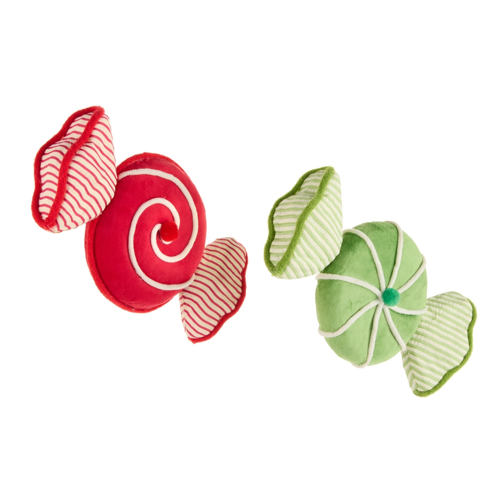 9.25" Velvet and Seersucker Candy Ornament