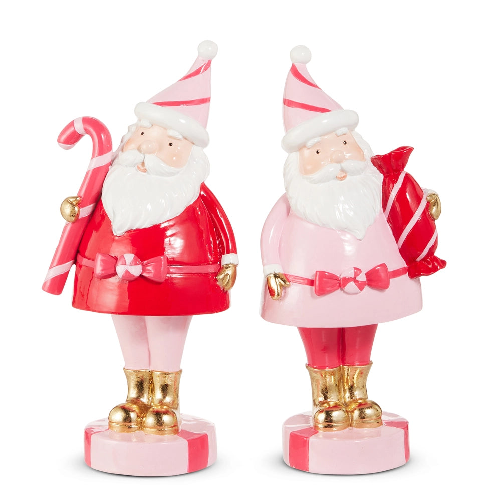 8.5" Pink Peppermint Santa