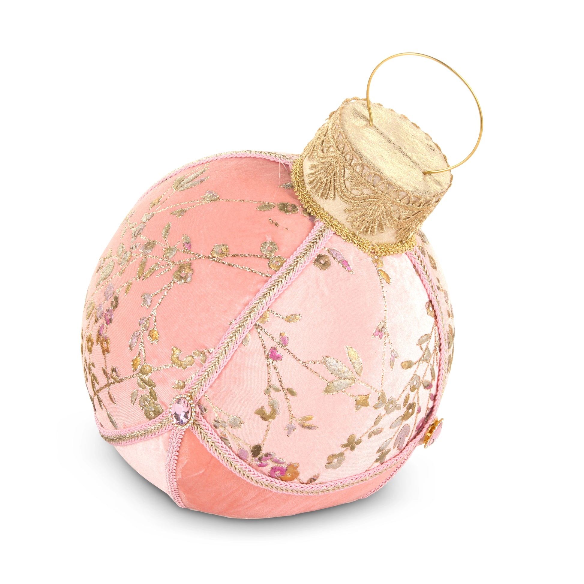 11.5" Pink Embroidered Sitting Ornament