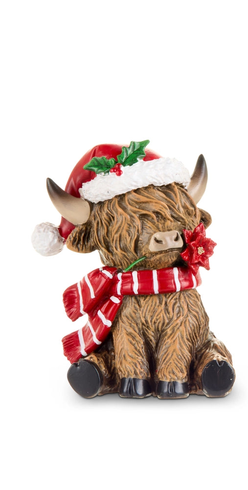 6.5" Christmas Highland Cow with Hats