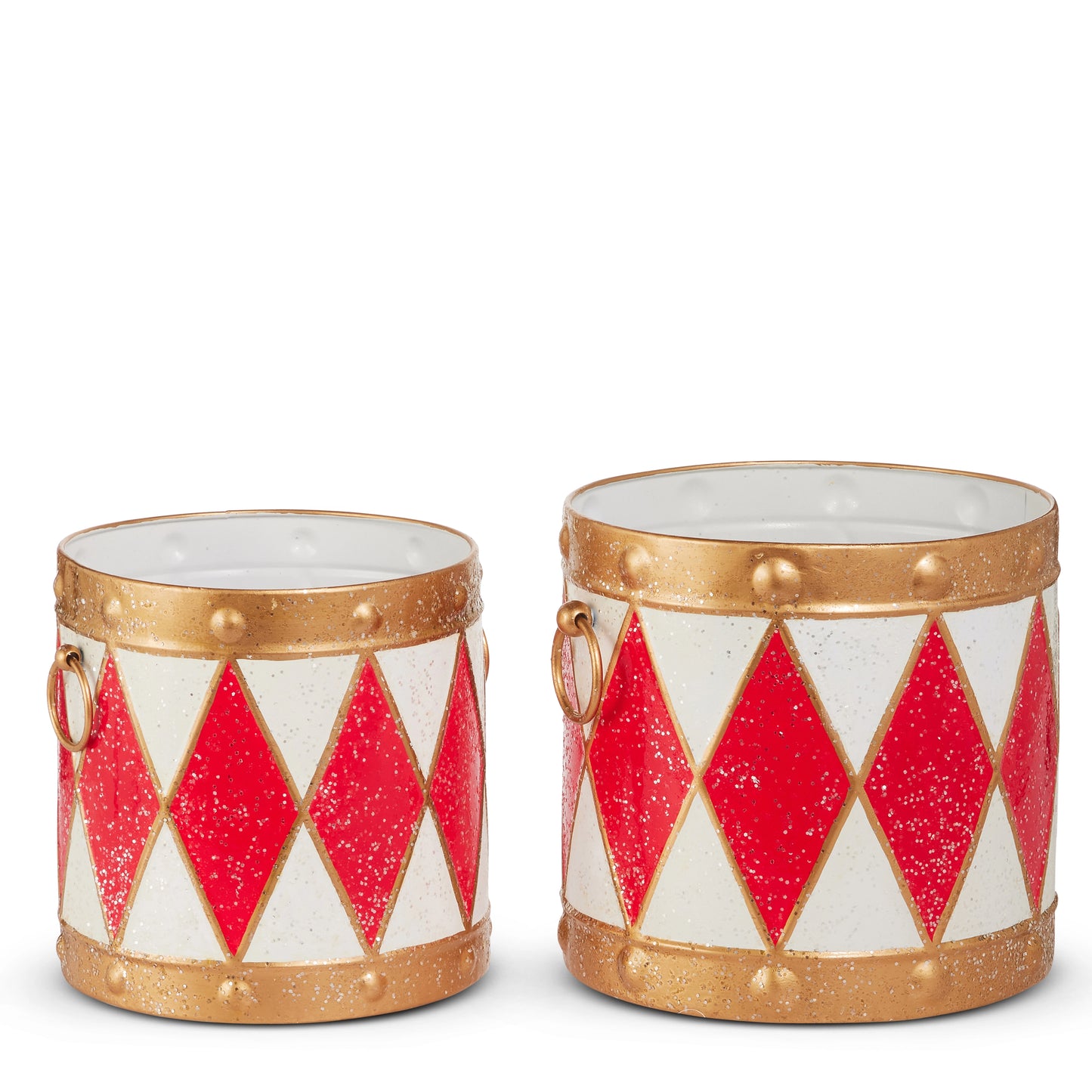 10.5" Red and White Drum Buckets