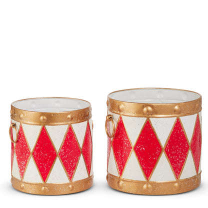 10.5" Red and White Drum Buckets