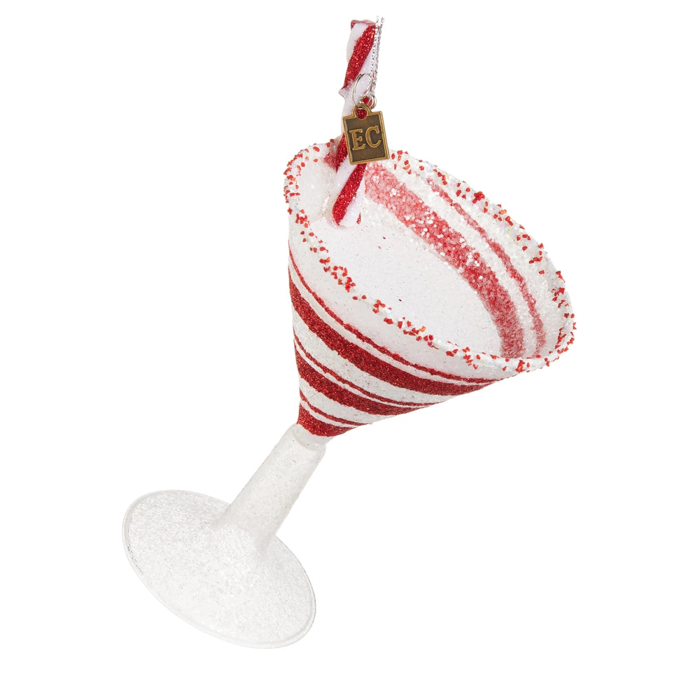 EC 6" Glitter Pop Peppermint Christmas Cocktail Ornament
