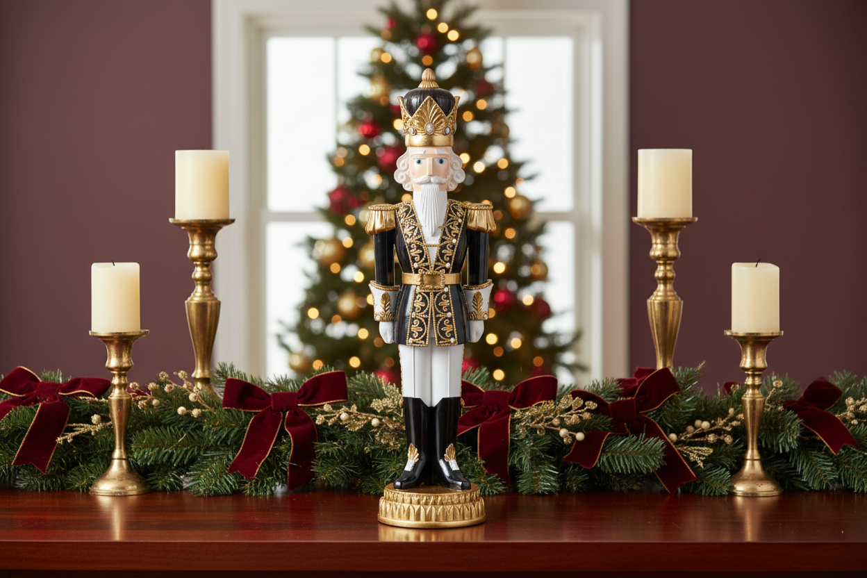 36.5" Black and Gold Nutcracker