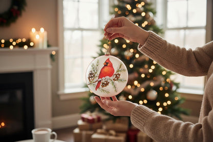 4.75" Cardinal Disc Ornament - RAZ - Nifty Decor & More