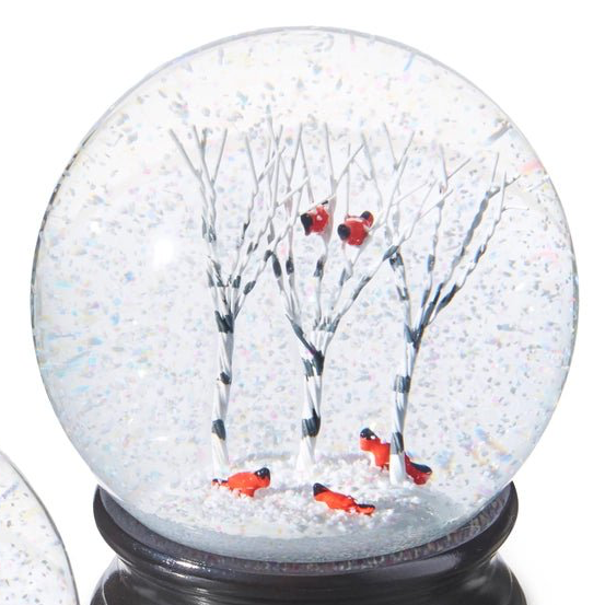 4.75" Cardinal Water Globe Multi Bird